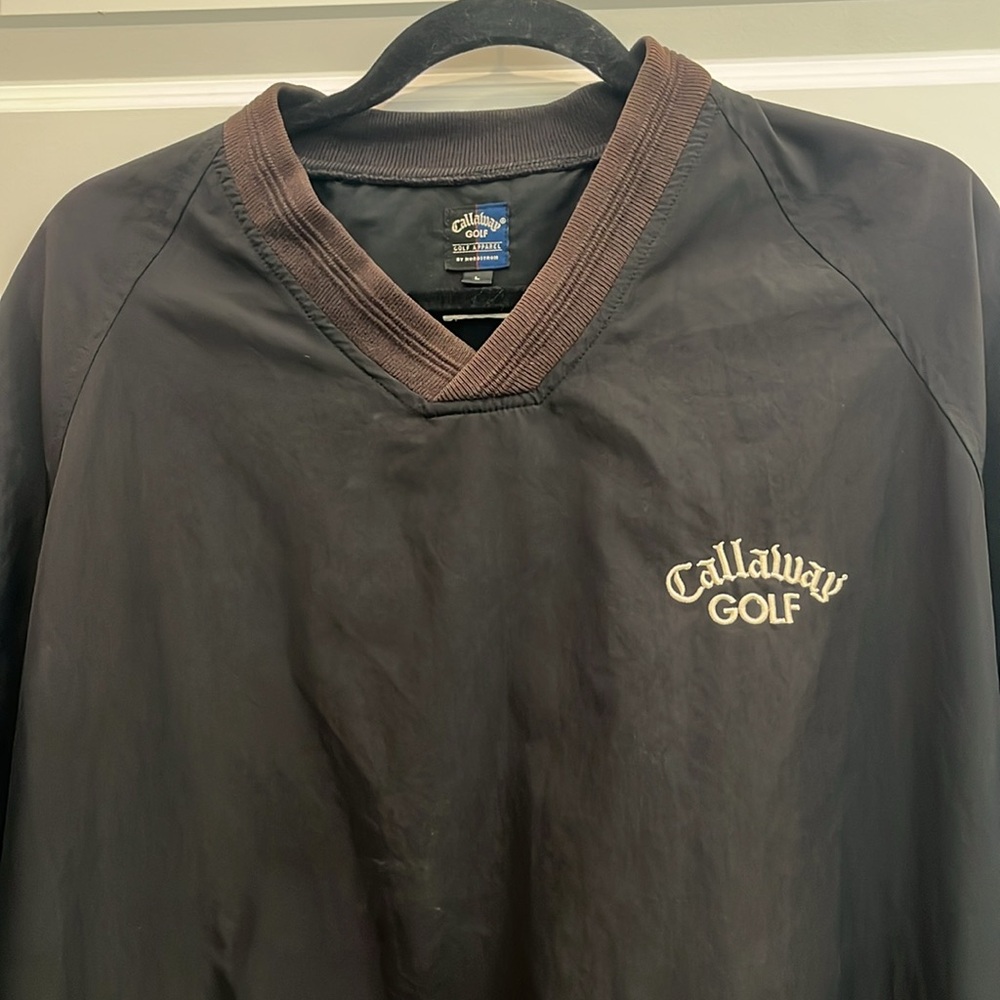 Callaway by Nordstrom Men's Black V-Neck Pullover Windbreaker size L - Picture 4 of 6
